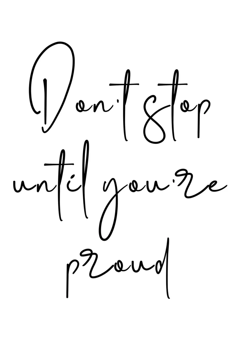Don’t Stop Until You’re Proud Motivational pellicola backlit da Shark Printables