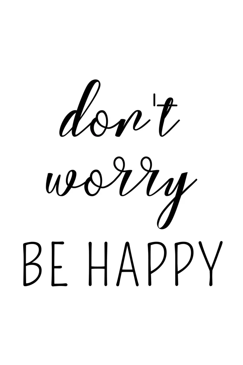 Don’t Worry Be Happy Motivational pellicola backlit da Shark Printables