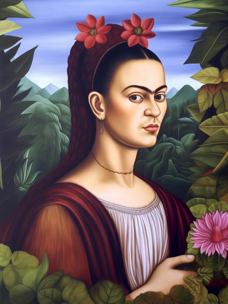 Frida Florale Vintage Painting poster by Carinaprint
