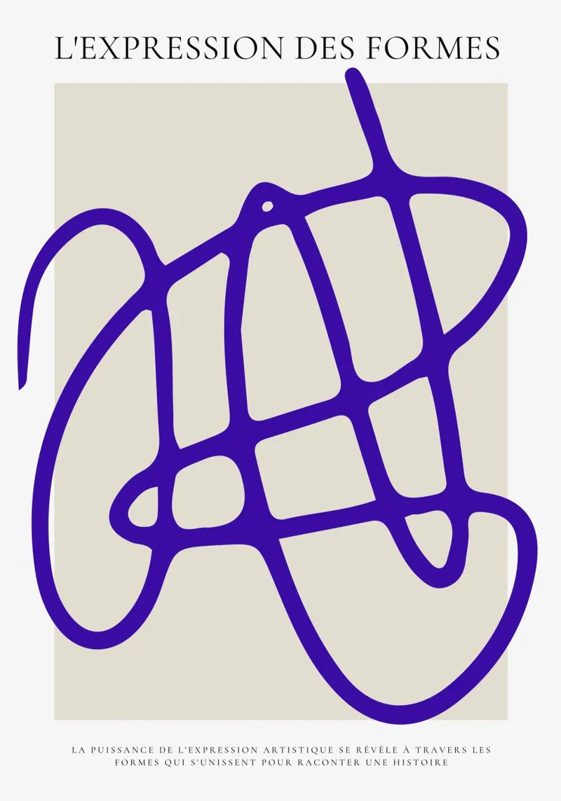 Firma astratta poster con telaio in alluminio da RS LAB STUDIO