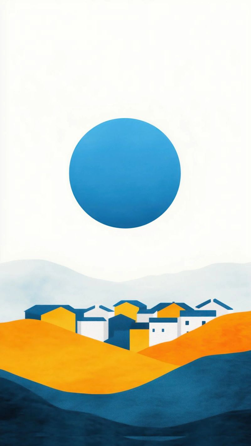 Mediterranes Dorf in der Sonne Poster von Affiches Soleil & Déco Lumineuse – Sunny