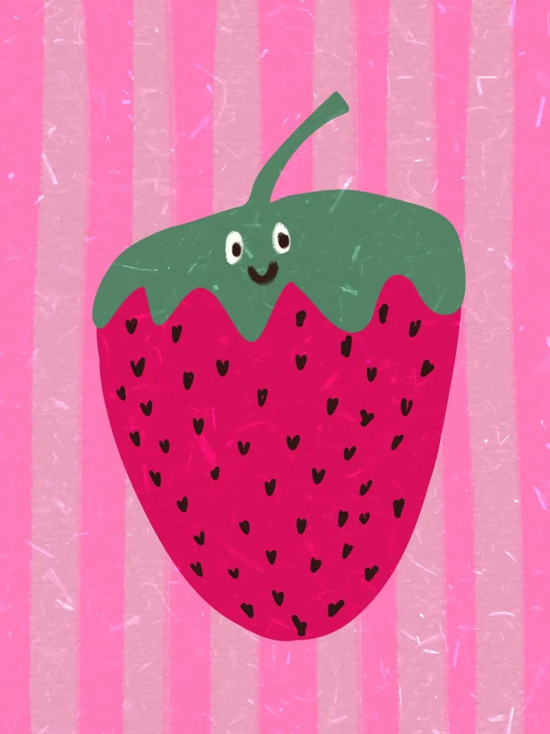Hello Strawberry pellicola backlit da Illustration Raissa Oltmanns