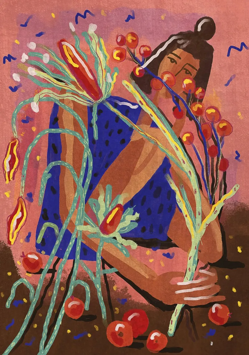 Raccogliere un fiore pellicola backlit da Illustration Raissa Oltmanns