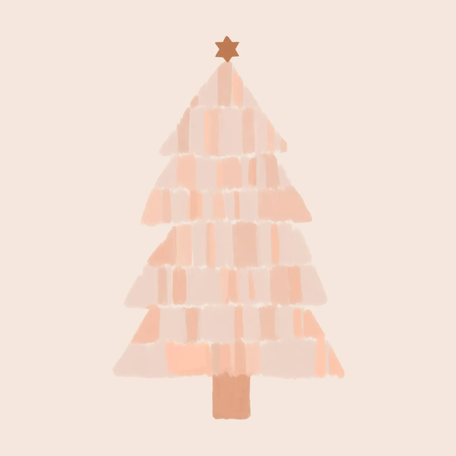 Pittura dell'albero di Natale Blush poster con telaio in legno da Orara Studio