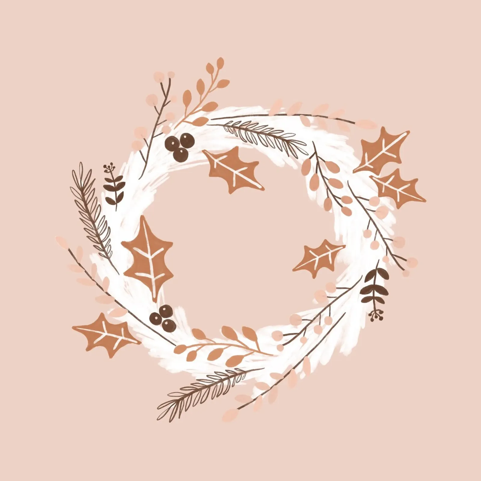 Blush kerstkrans hahnemühle van Orara Studio