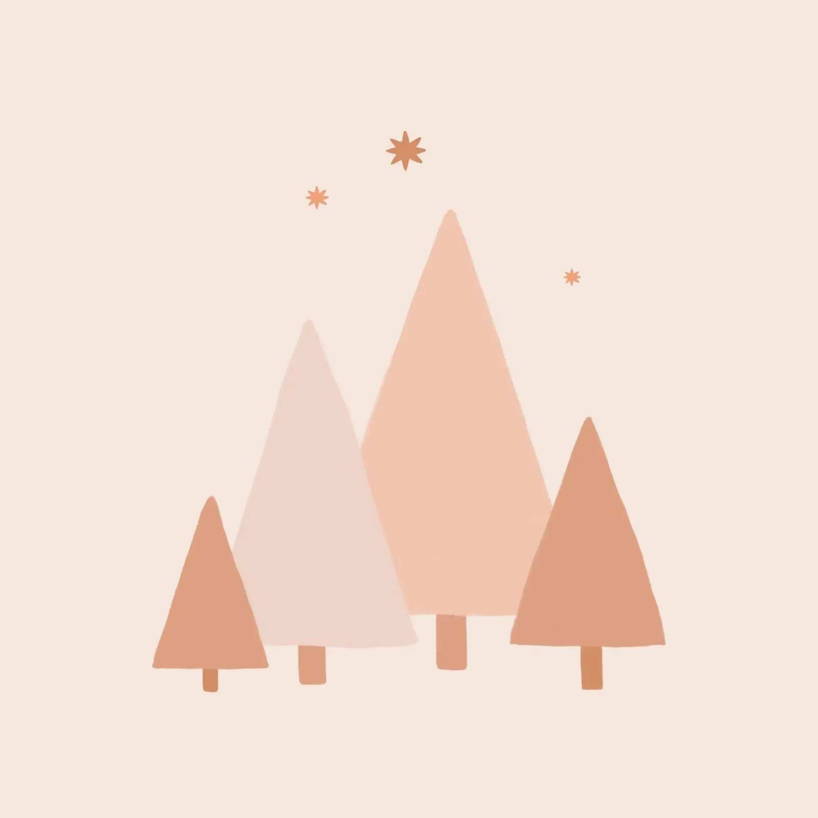 Blush Minimal Trees & Stars canvas by Orara Studio