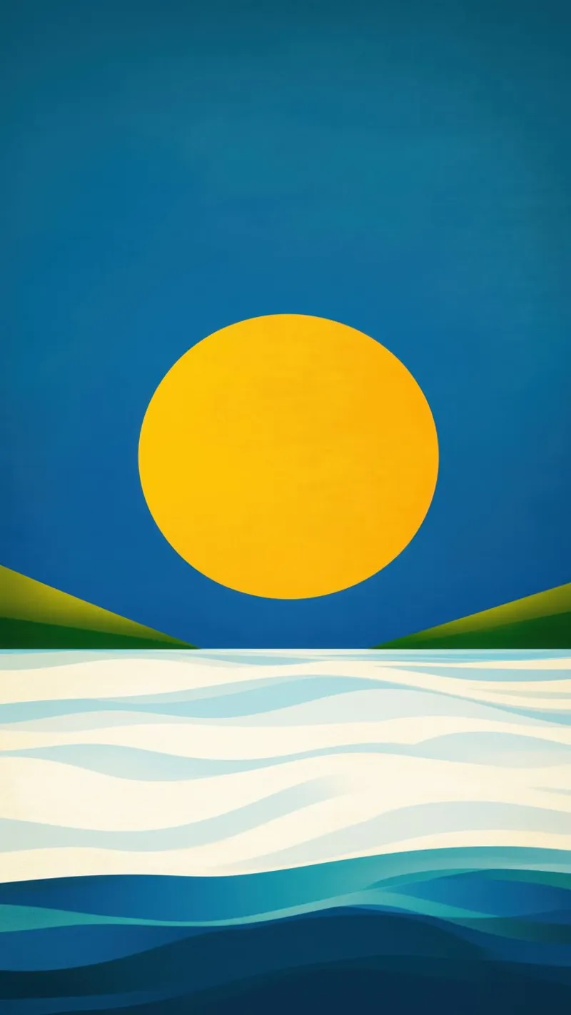 Spiaggia minimalista a Soleil d'Or pellicola backlit da Affiches Soleil & Déco Lumineuse – Sunny