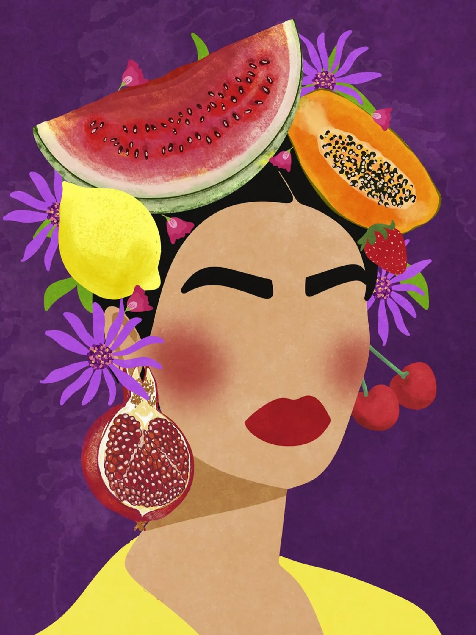 Frida & Fruits pellicola backlit da Illustration Raissa Oltmanns