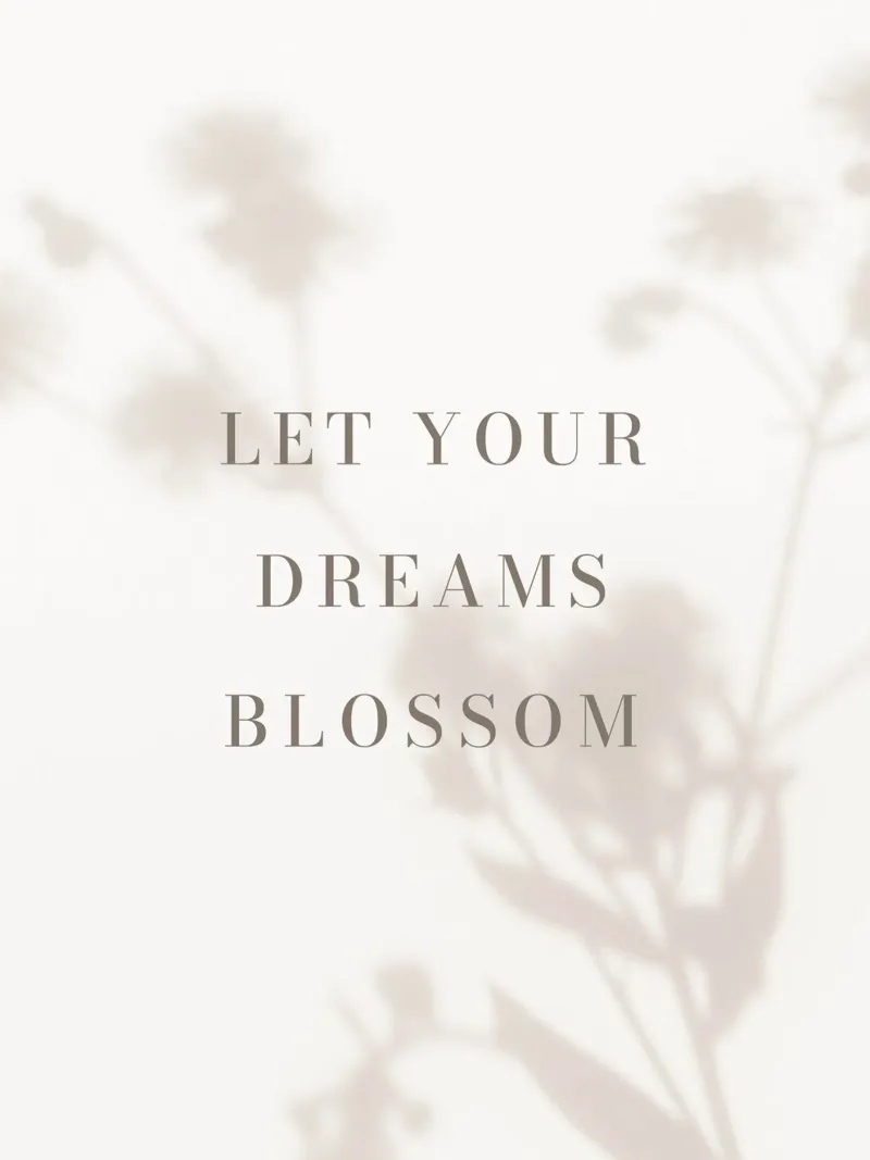 Motiverende quote bloemen schaduwen canvas van Whole©