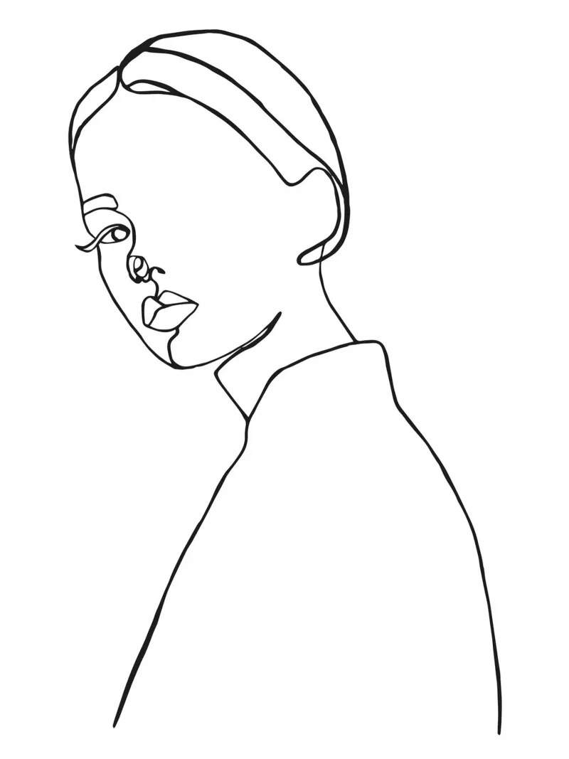 Ritratto minimalista di line art pellicola backlit da Whole©