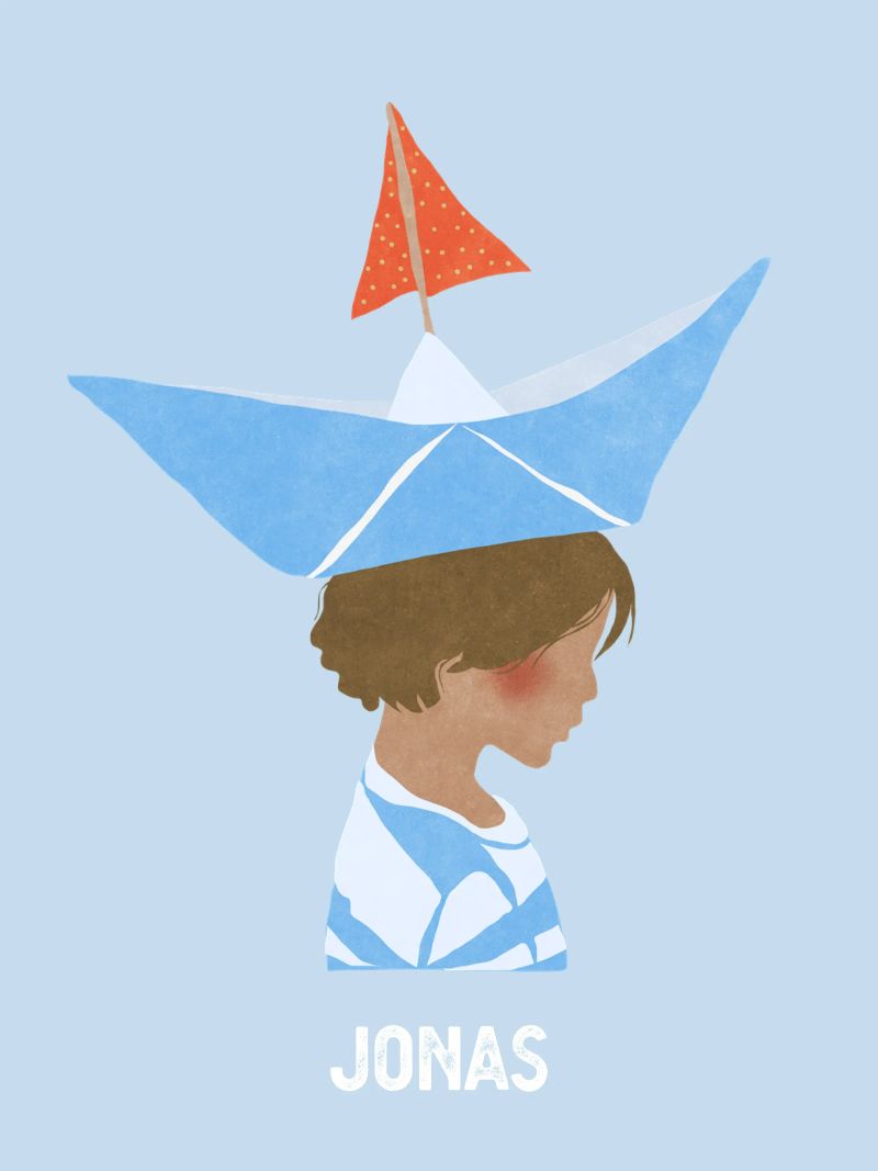 Junge mit Boot metacrilato de Illustration Raissa Oltmanns