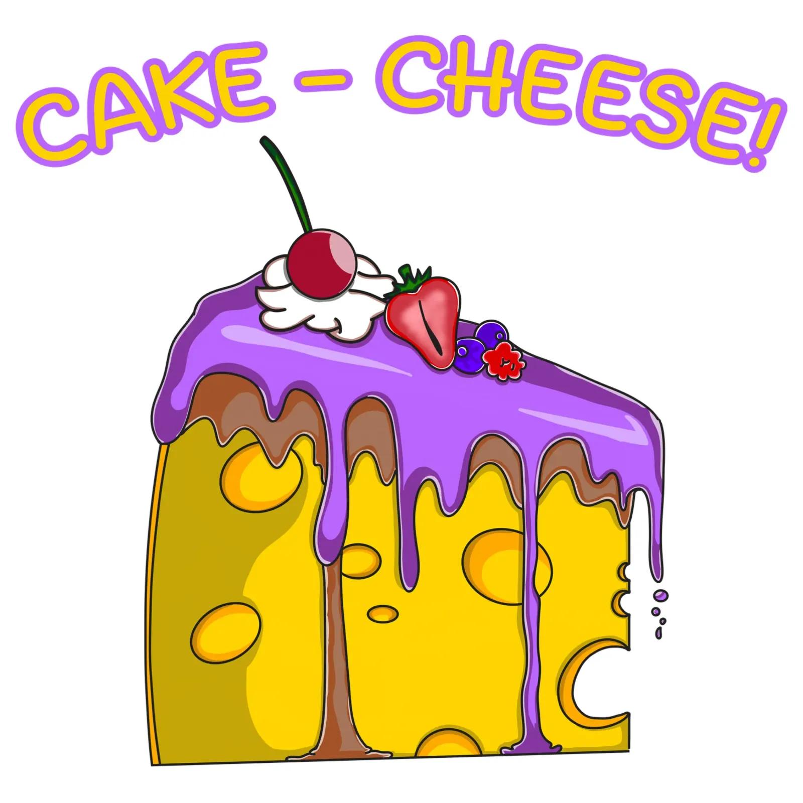 Cheese Lovers Divertente Cake Design carino per i buongustai poster con telaio in legno da sillyindustries