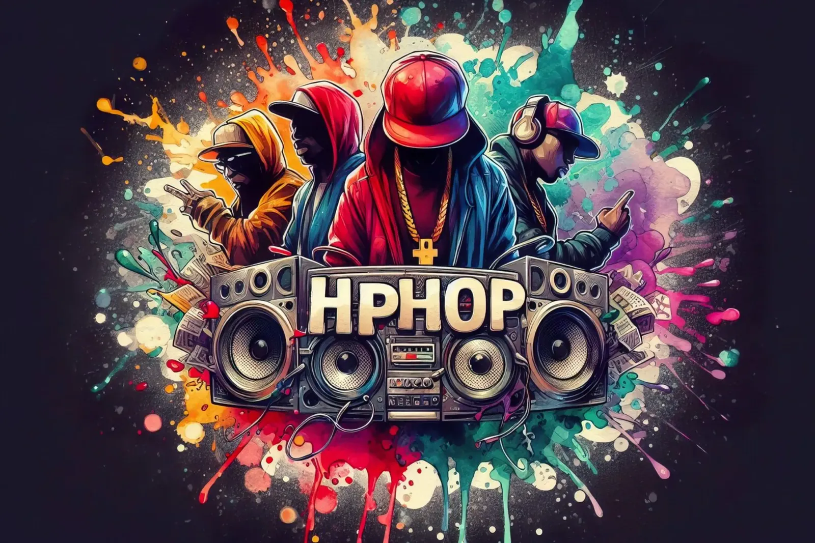 cantante hip hop in acquerello pellicola backlit da 🎁 ARTVI-SHOP