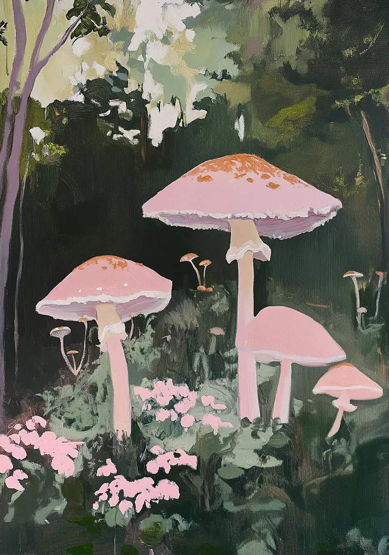 Funghi Pilze Wald Rosa I pellicola backlit da Euphoria Theresa