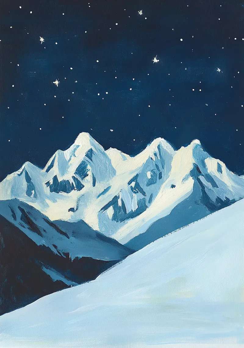 Montagne Neve Cielo Inverno II pellicola backlit da Euphoria Theresa