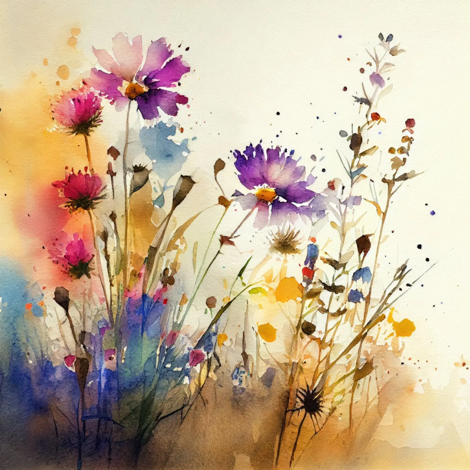 Prato pieno di fiori pellicola backlit da Justyna Jaszke JBJart