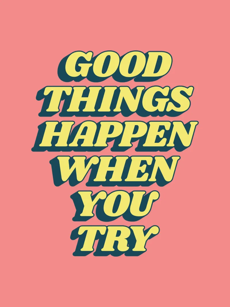Good Things Happen When You Try Typography Design canvas by THE MOTIVATED TYPE