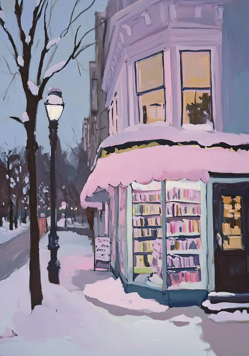 Libri Libreria Neve Inverno I poster con telaio in alluminio da Euphoria Theresa
