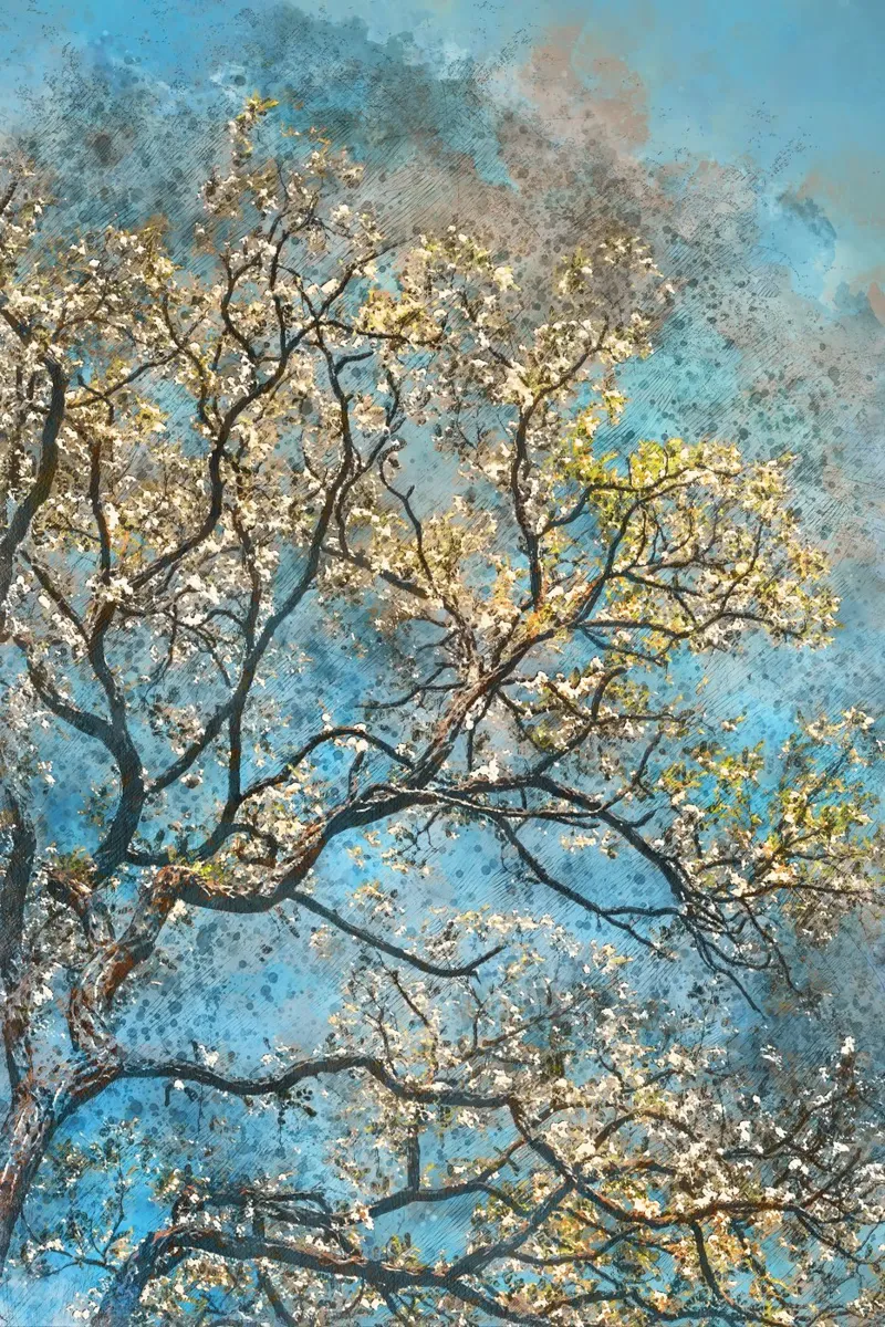 Spring tree canvas by Justyna Jaszke JBJart