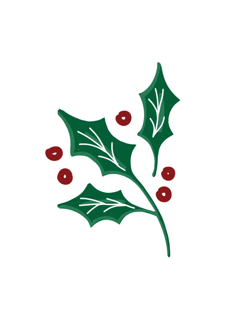 Holly Christmas Branch pellicola backlit da anisillustration
