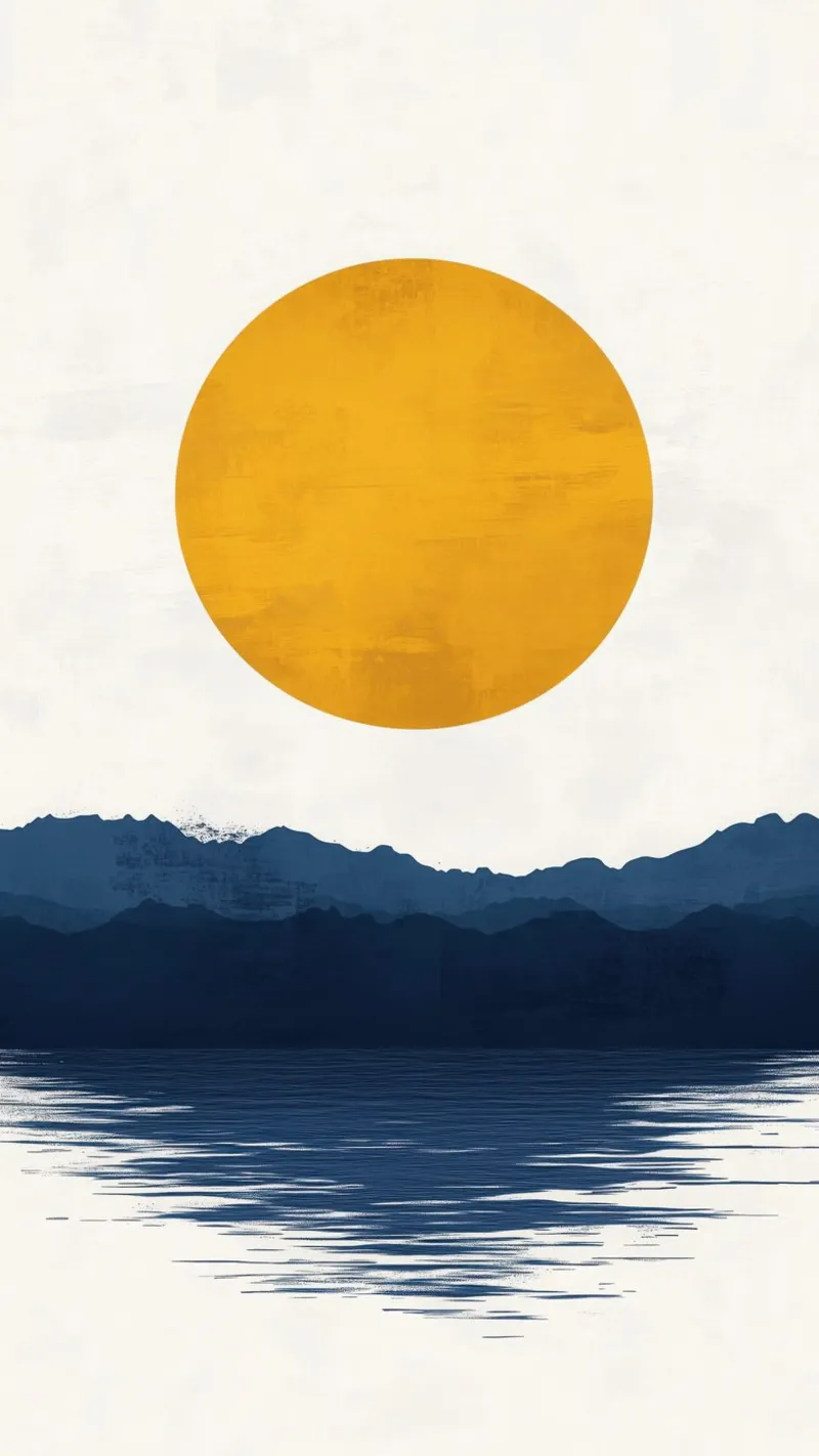 Golden Moon over Mountain Lake hahnemühle by Affiches Soleil & Déco Lumineuse – Sunny