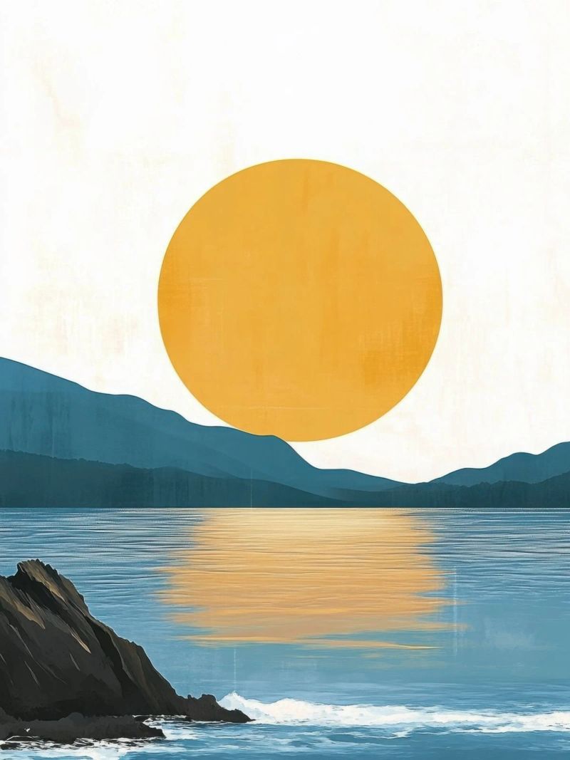 Sunset on the Rocky Coast poster by Affiches Soleil & Déco Lumineuse – Sunny
