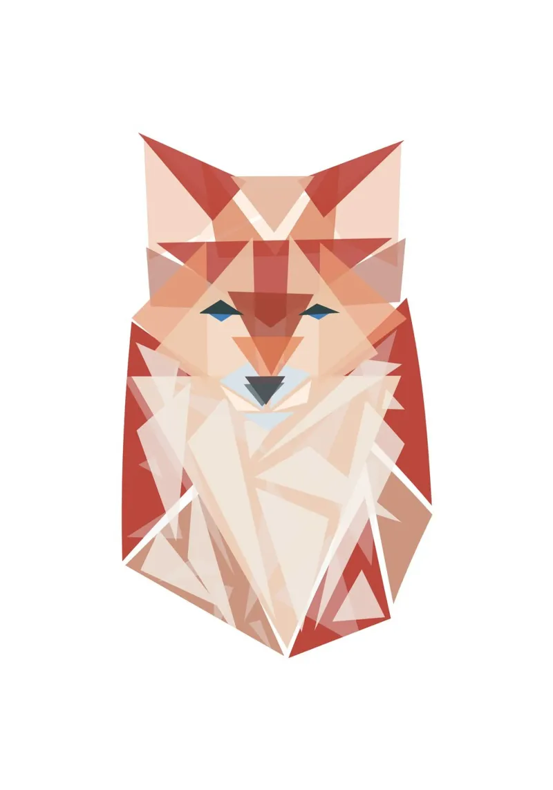Geometrischer Fuchs poster da BAINAI