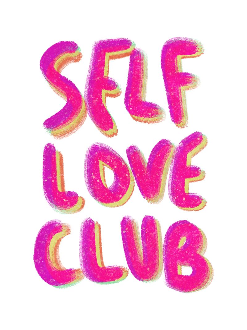 Self-Love Club - Handlettering Poster von Illustration Raissa Oltmanns