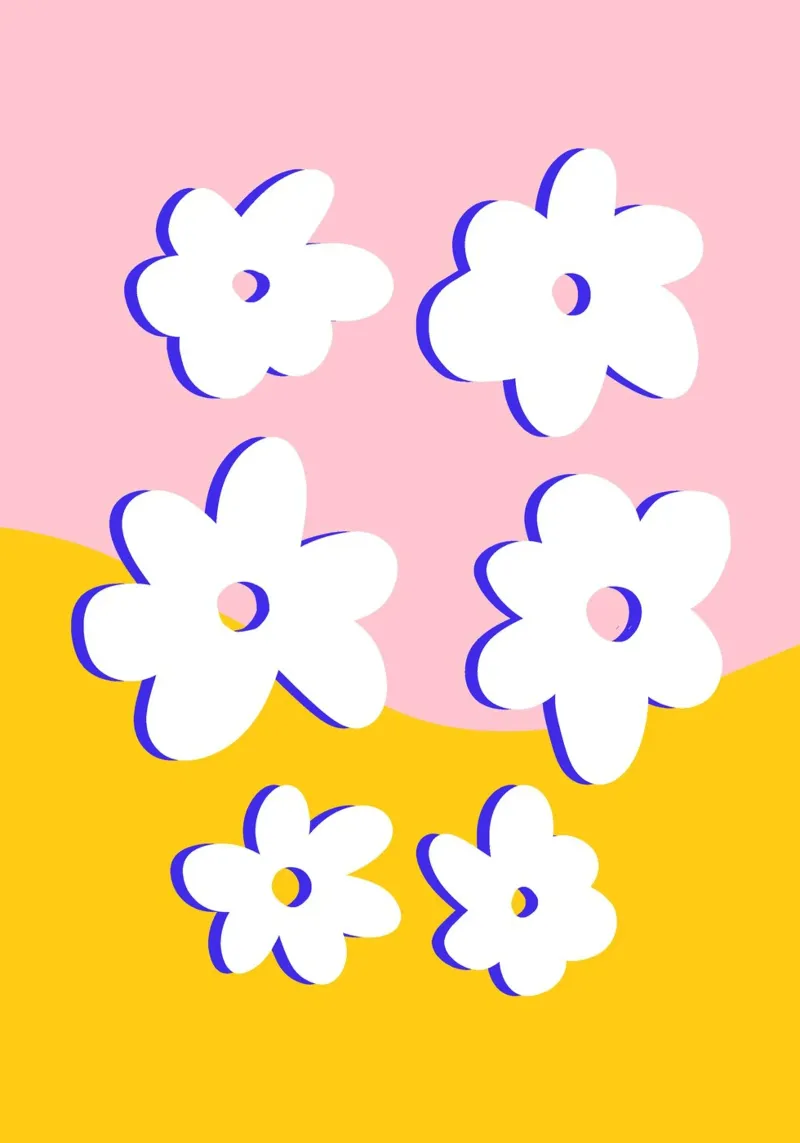 Retro Blümchen Muster poster da BAINAI