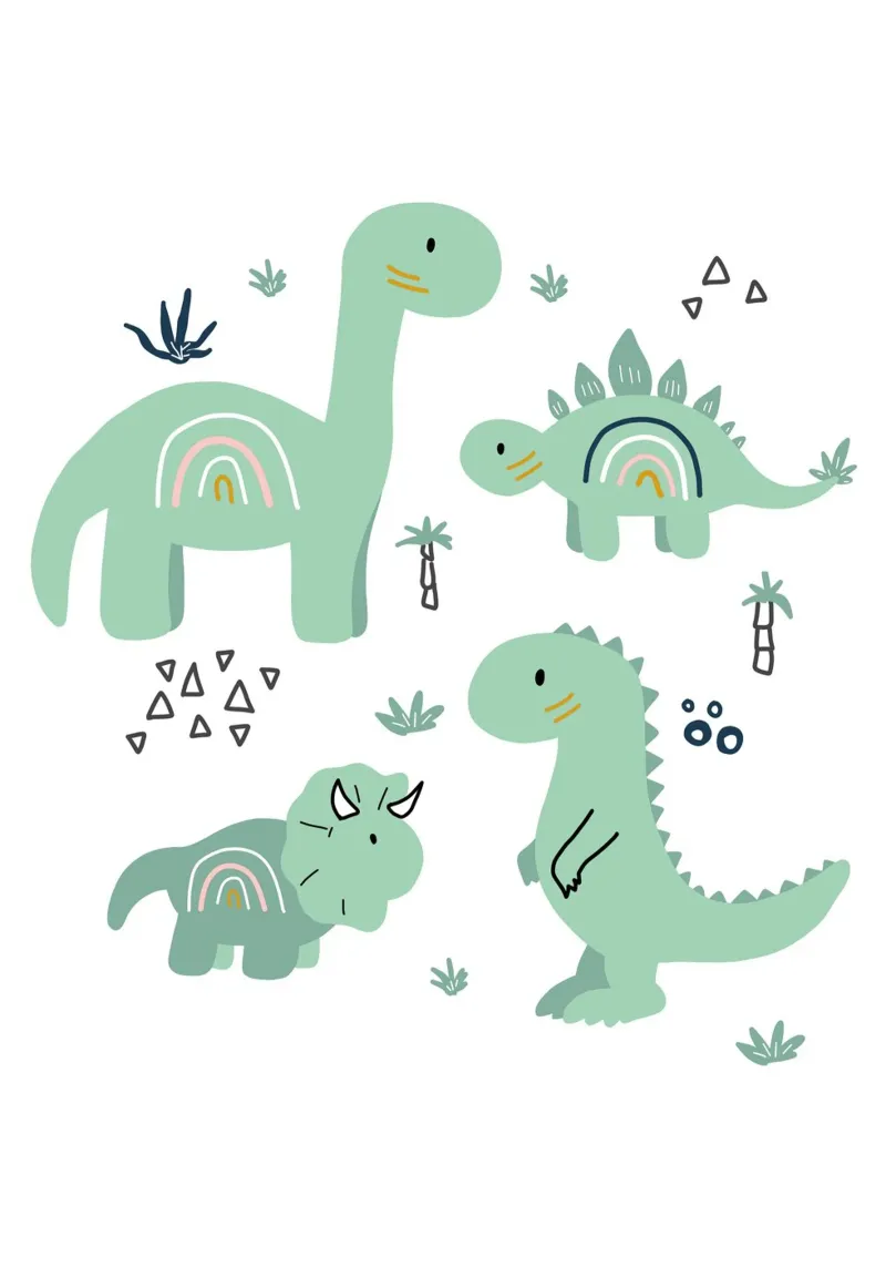 Kleine Dinosaurier poster con telaio in legno da BAINAI