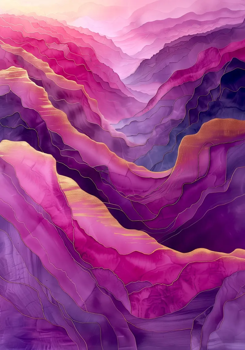 Abstraction de la montagne violette alu dibond de Justyna Jaszke JBJart