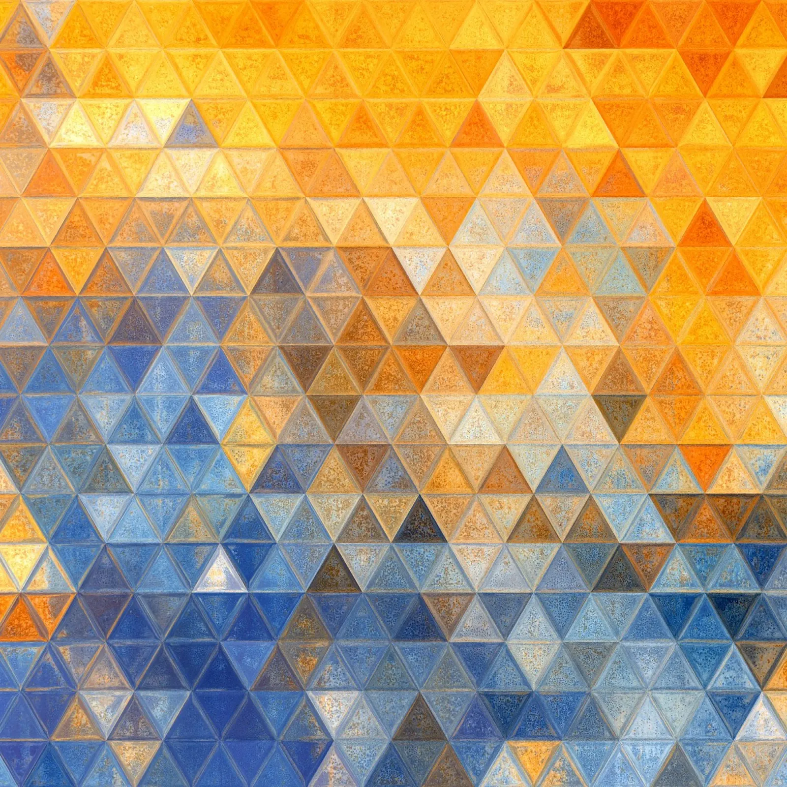 Mosaico giallo e blu pellicola backlit da Justyna Jaszke JBJart