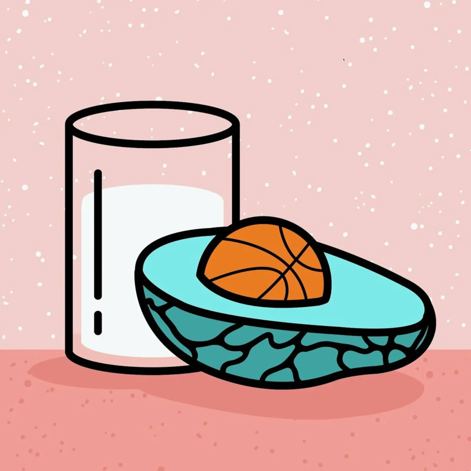 Avocado Slam Dunk poster con telaio in legno da Rachel Peck