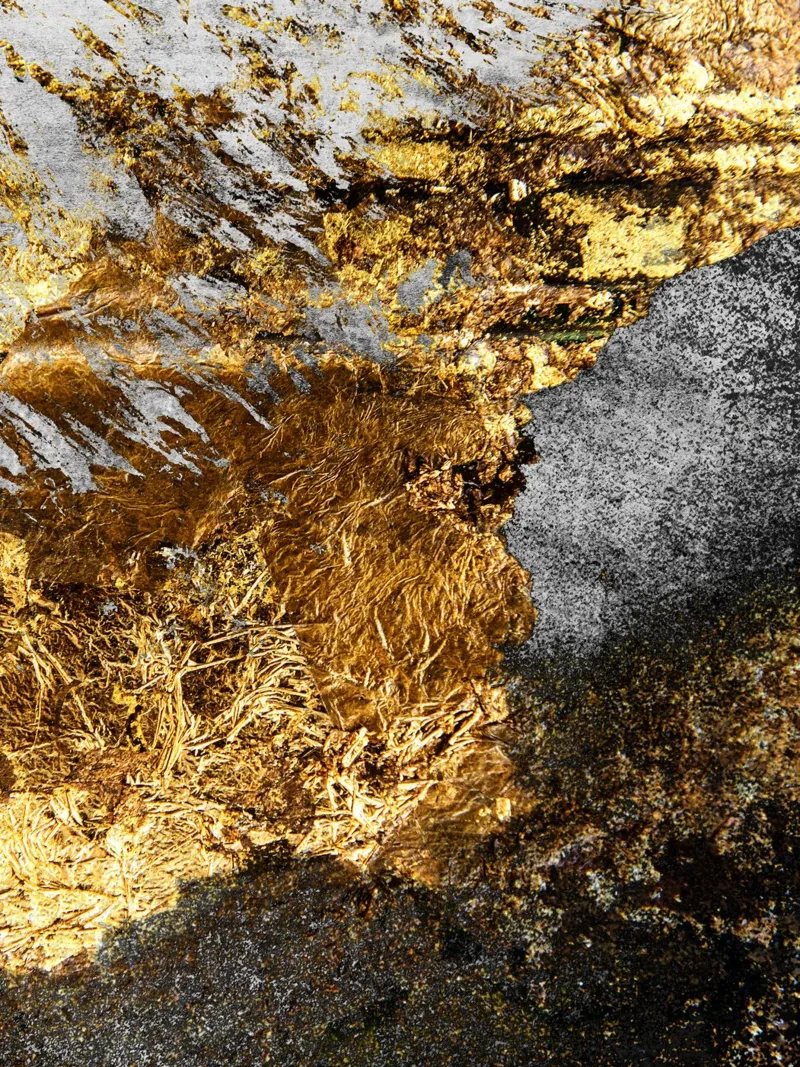 Gold and Black Abstract carta hahnemühle da Artsy Bessy