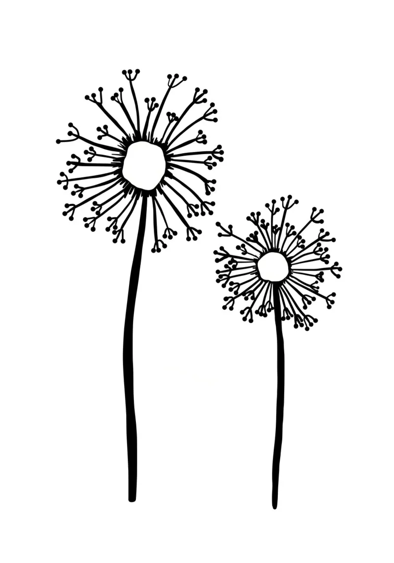 Zwei Löwenzahn Blumen poster da BAINAI