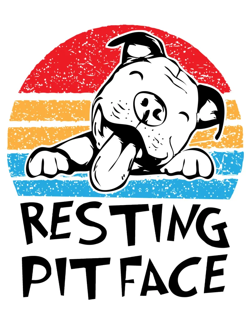 Volto di Pit a riposo, regalo per gli amanti dei cani poster con telaio in legno da ririedis