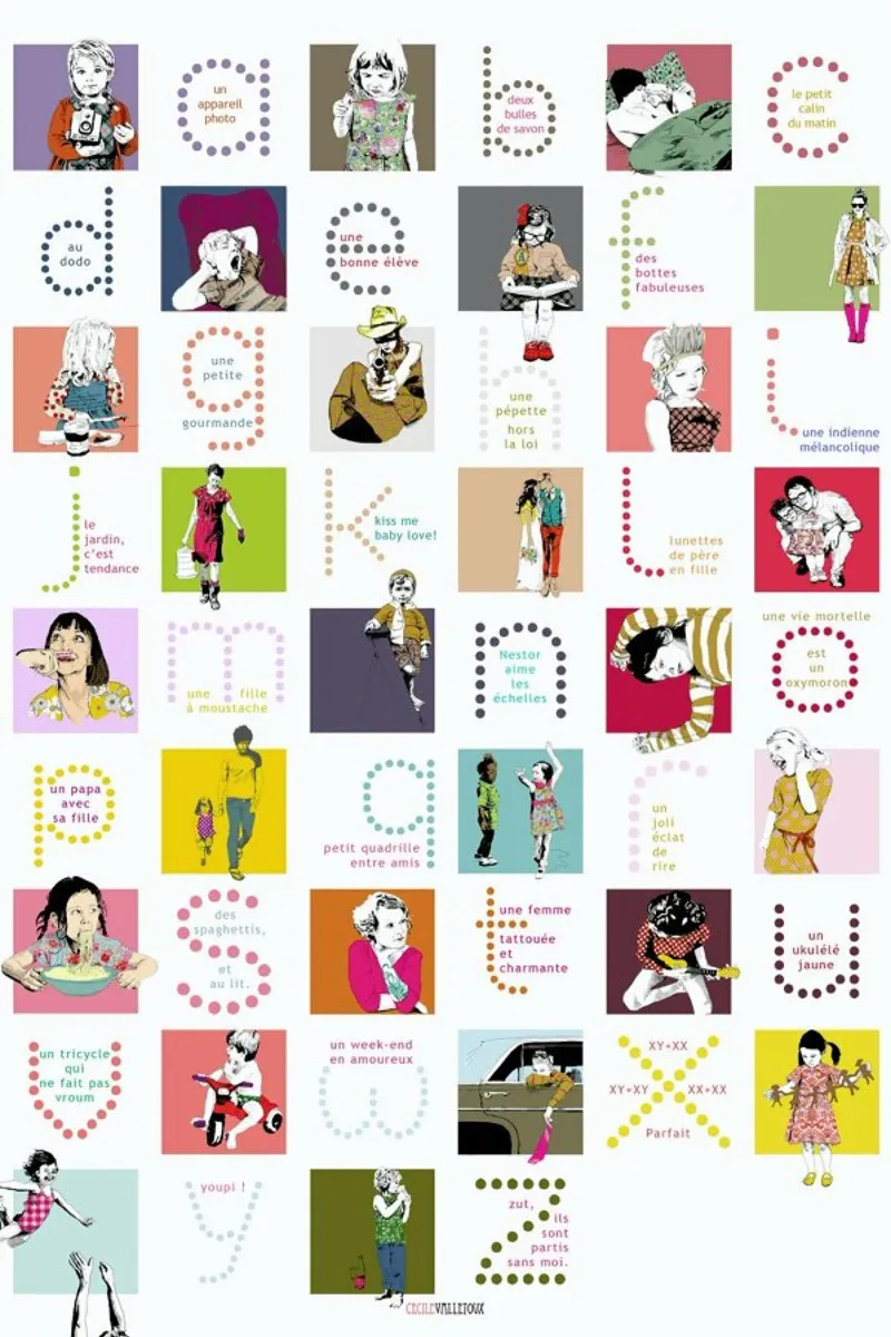 ABCDaire poster con telaio in plastica da La Belette Rose