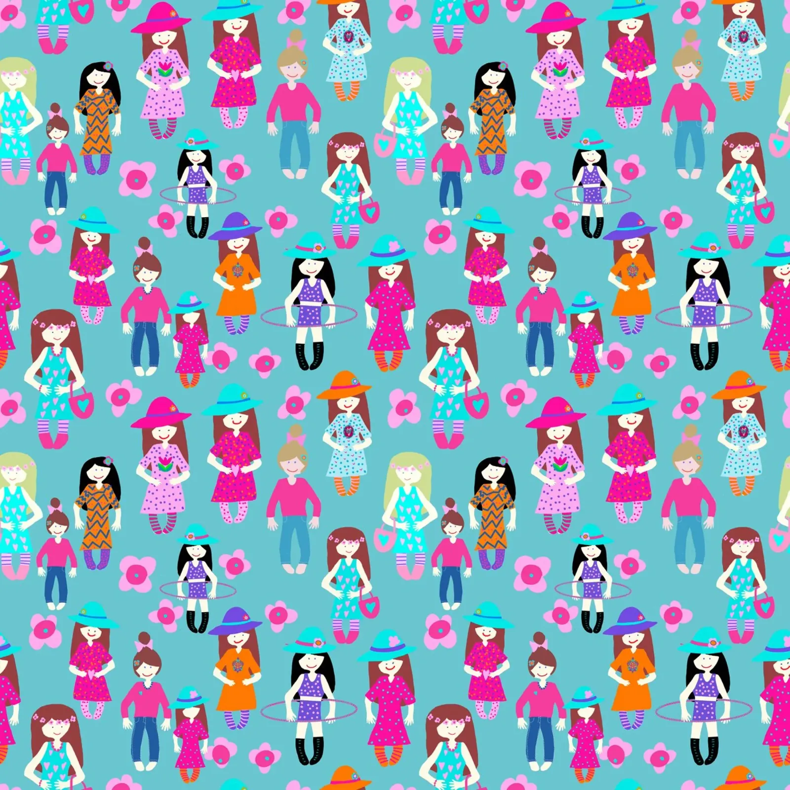 Girlpower hellblau poster con telaio in alluminio da Miris bunte Modewelt