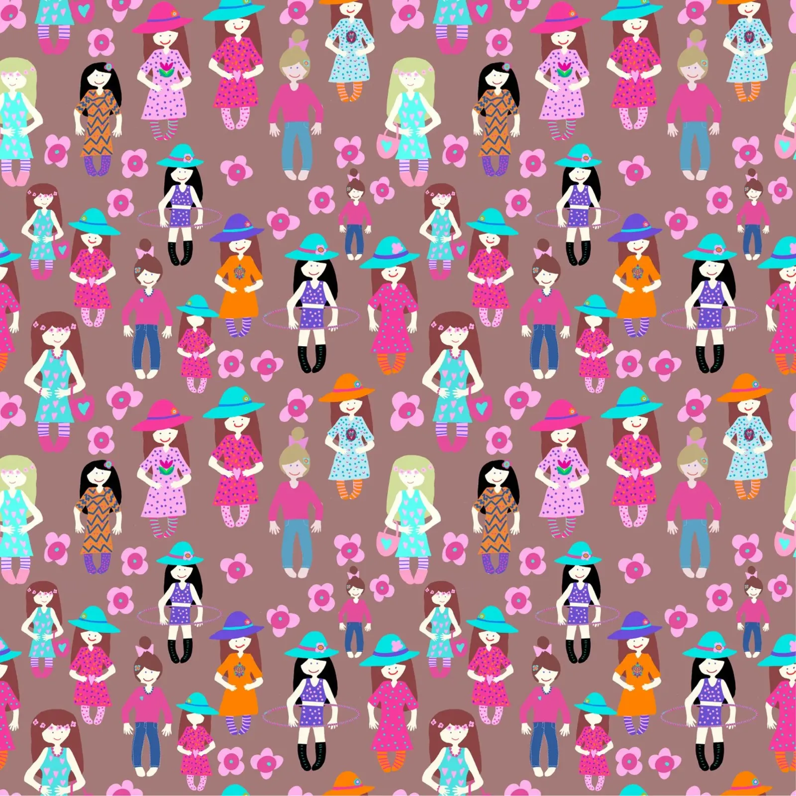 Girlparty brauner Hintergrund poster con telaio in alluminio da Miris bunte Modewelt