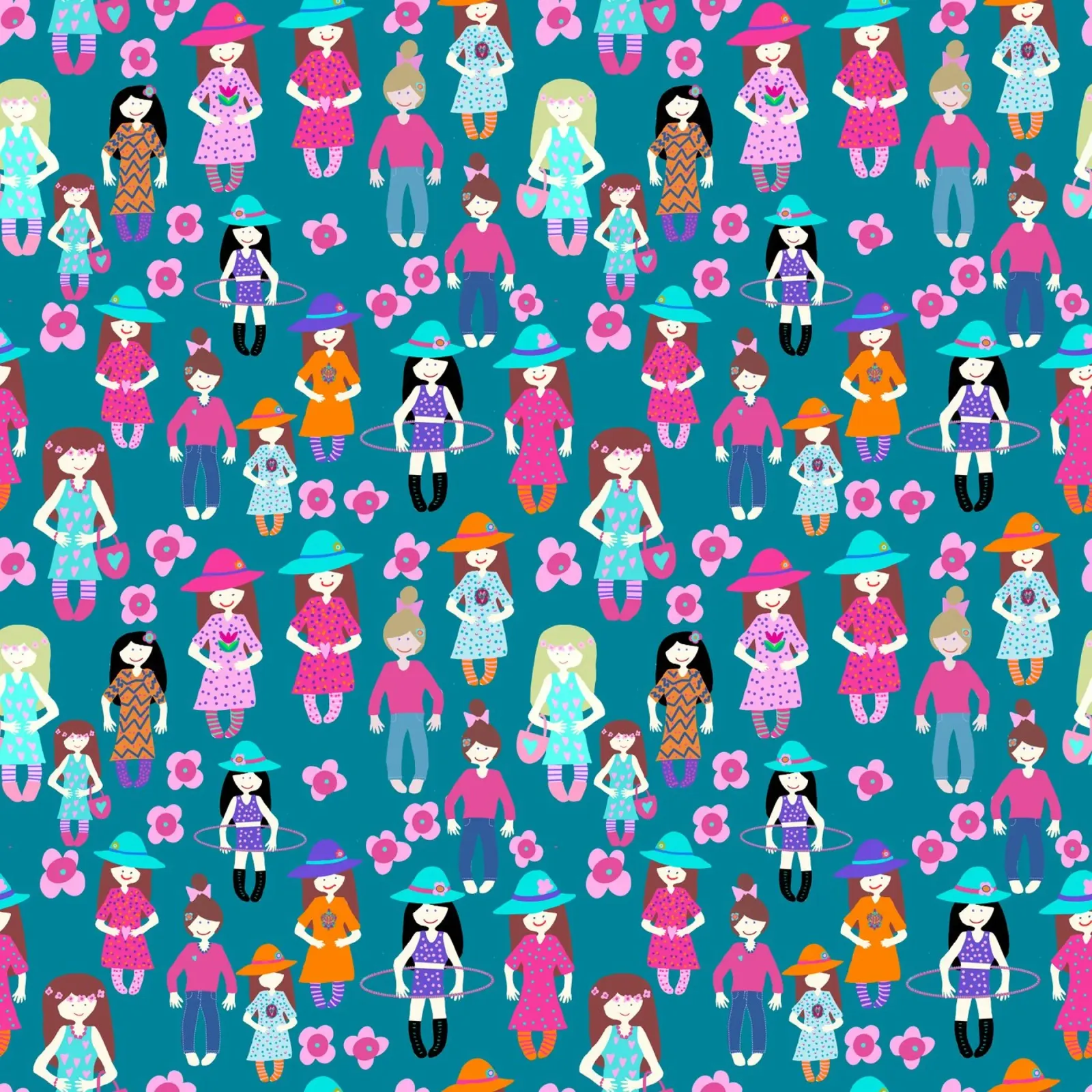 Girlparty türkiser Hintergrund carta hahnemühle da Miris bunte Modewelt