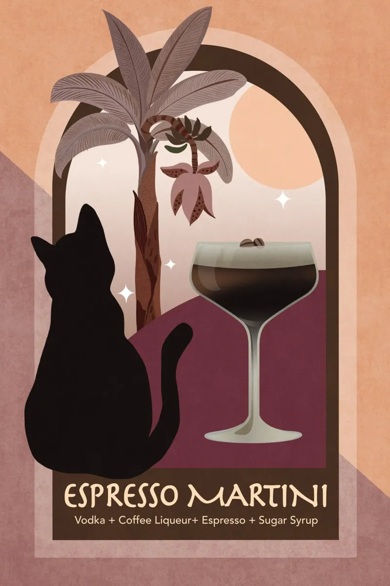 Emel Tunaboylu - Pastellfarbener Espresso Martini Poster von The Artcircle