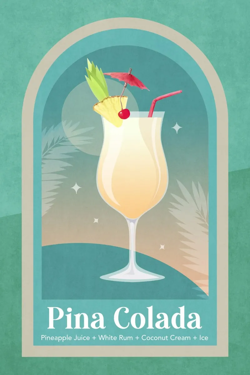 Emel Tunaboylu - Zachte pastel Pina Colada canvas met Baklijst van The Artcircle