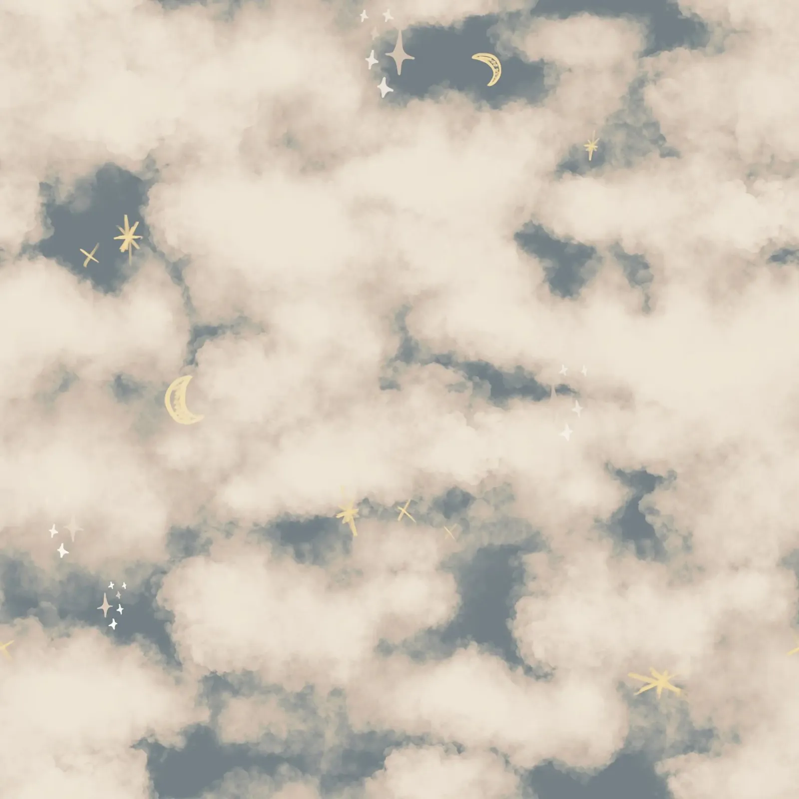 Boho Magical Clouds poster con marco de aluminio de anisillustration