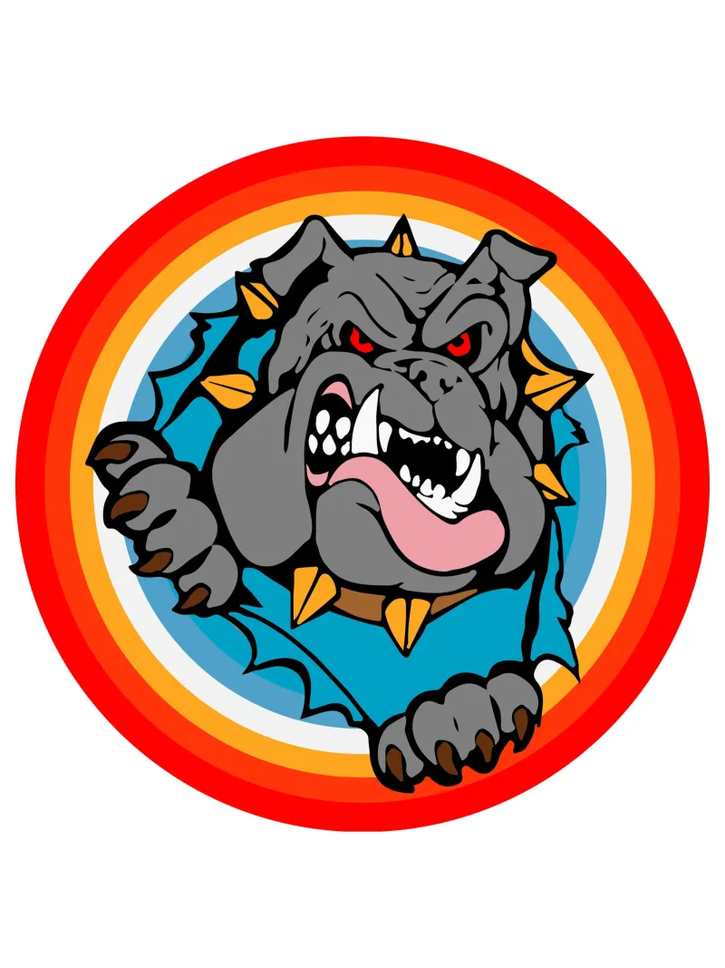 Bulldog Faccia arrabbiata Divertente design retrò carta hahnemühle da ririedis