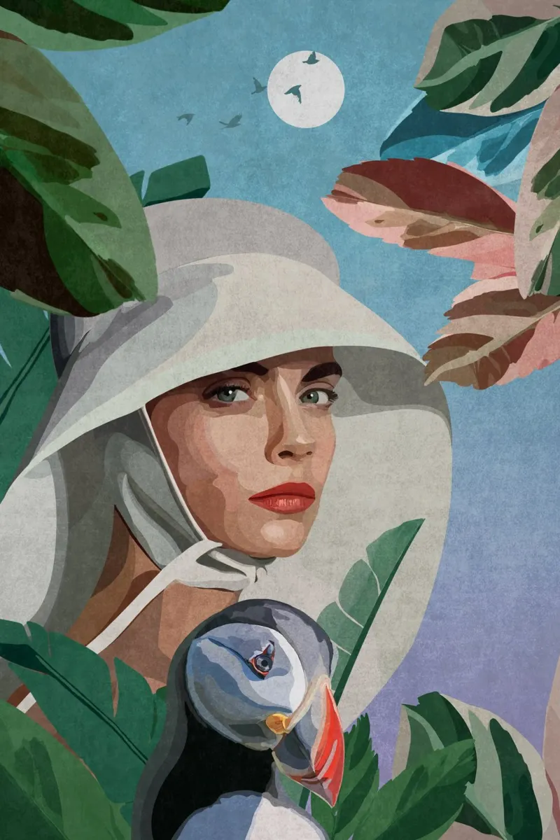 Emel Tunaboylu - Tranquillità sull'isola di Puffin poster con telaio in alluminio da The Artcircle