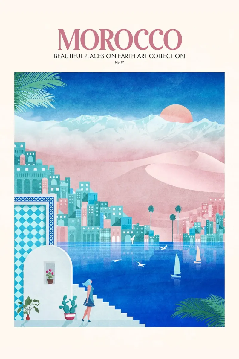 Emel Tunaboylu - Travel Morocco poster with plastic frame by The Artcircle