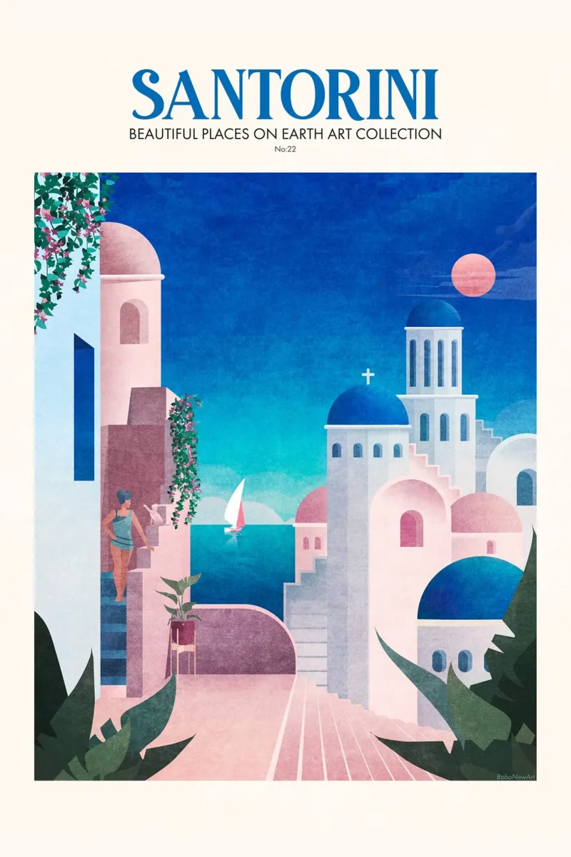 Emel Tunaboylu - Viaggio Santorini alluminio dibond da The Artcircle
