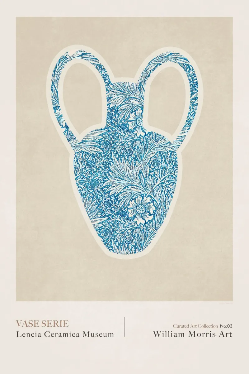 Emel Tunaboylu - William Morris - Vaso greco 03 tela con Cornice a cassetta da The Artcircle