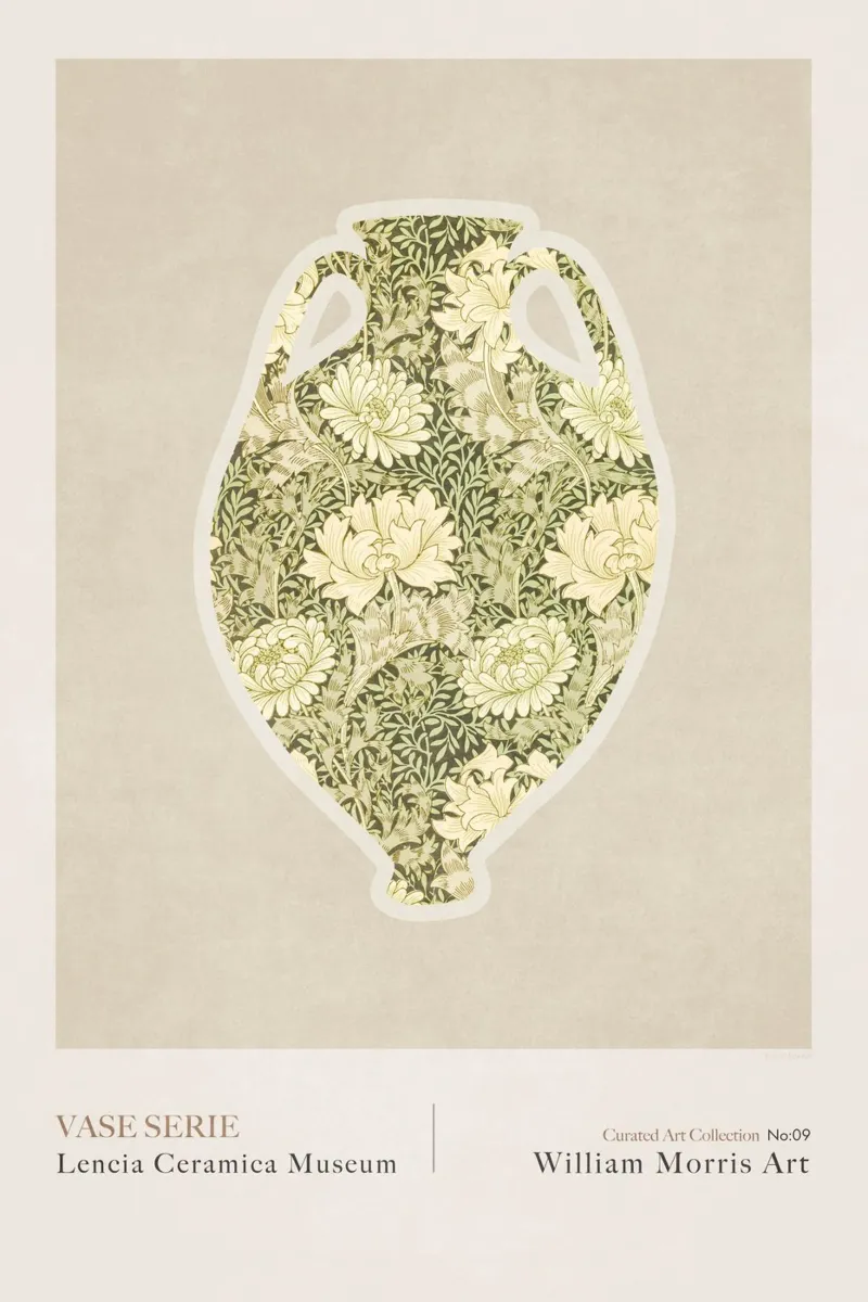 Emel Tunaboylu - William Morris - Vaso greco 10 tela con Cornice a cassetta da The Artcircle