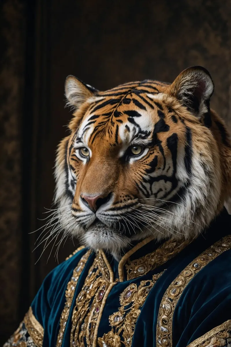 Maharaja Bengala: il sovrano a righe poster con telaio in legno da Beasts of Nobility